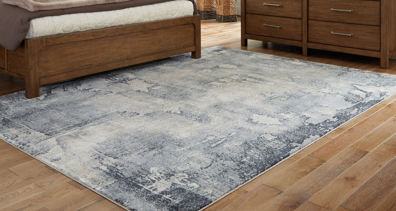 Langrich - 5' x 7' Rug - Blue / Gray / Cream Signature Design by Ashley®