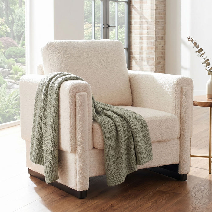Upholstered Accent Armchair With Square Arm Hearth and Haven