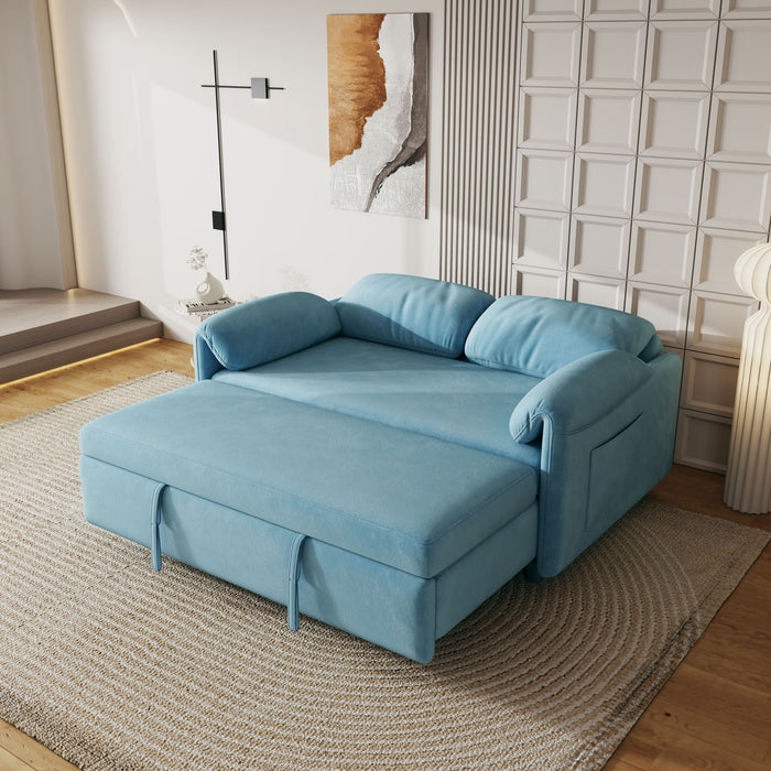 Sofa, Dual Purpose Lounge With Retractable Queen Size Bed Home Essentials
