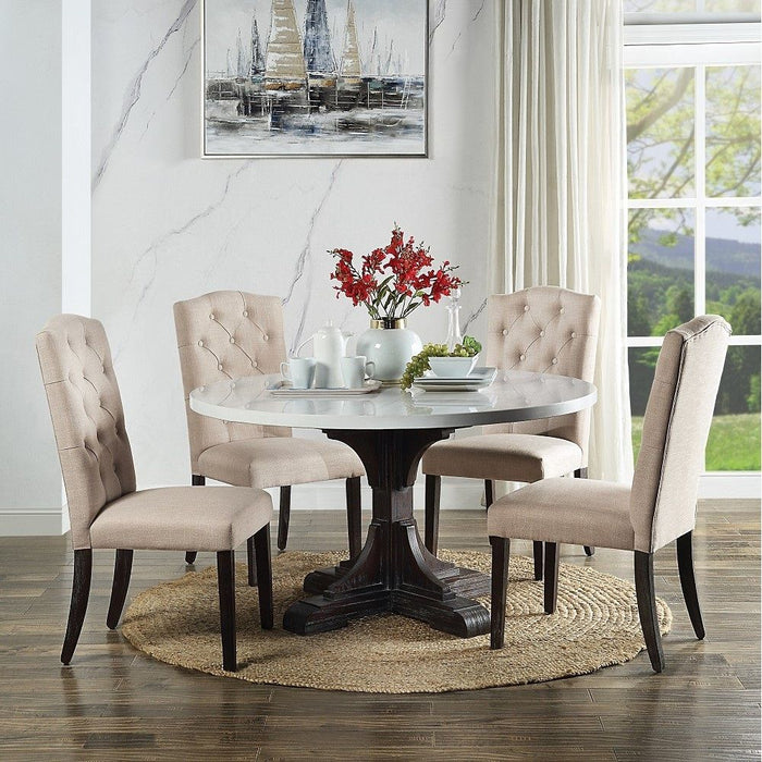 Gerardo - Dining Table - White Marble Top & Weathered Espresso ACME
