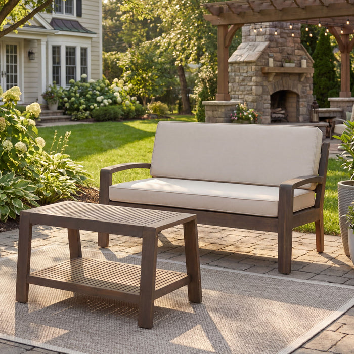 2 Piece Conversation Set, Loveseat & Coffee Table Noble House