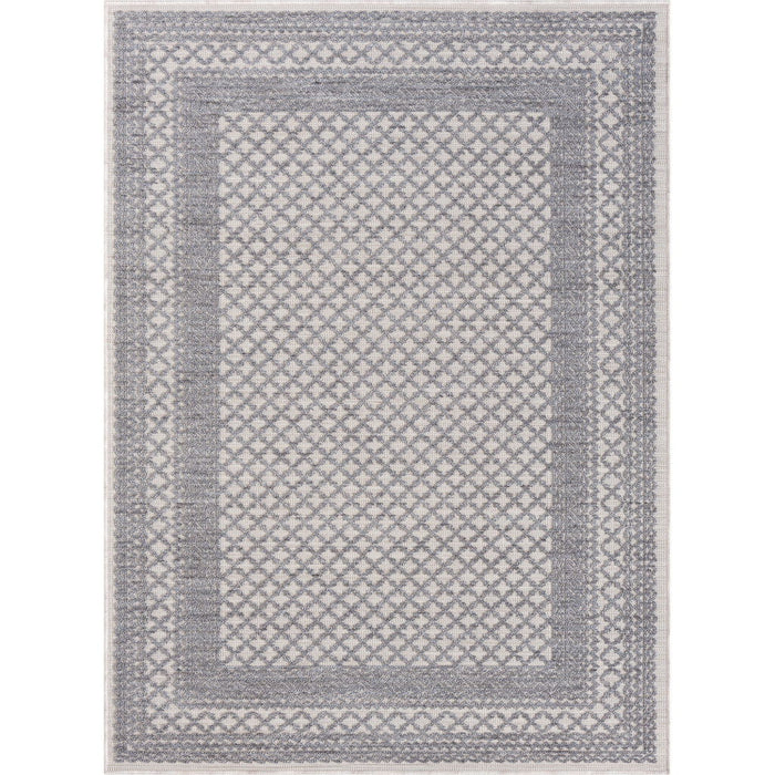 5' X 7' Geometric Indoor / Outdoor Area Rug - Blue