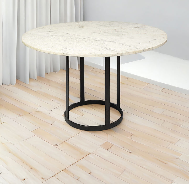 Round Marble Top Dining Table - White