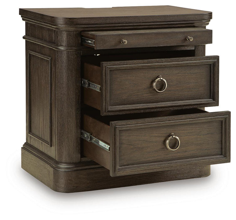 Wickenger - Two Drawer Night Stand - Dark Brown Signature Design by Ashley®