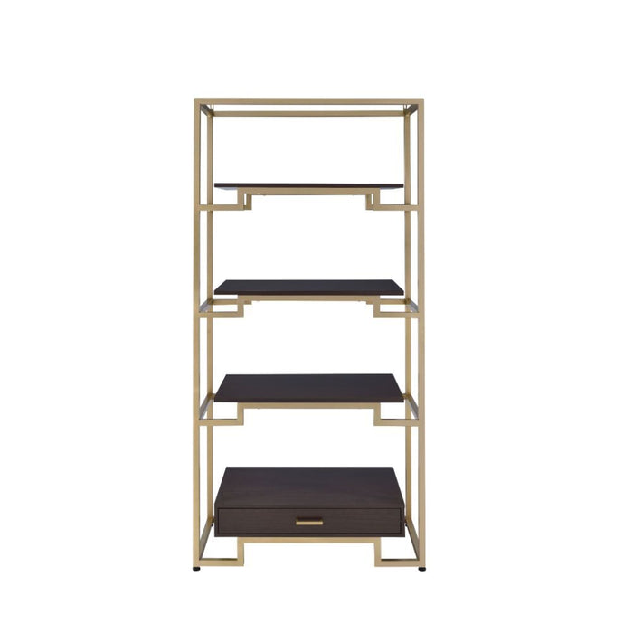 Yumia - Bookshelf - Gold & Walnut
