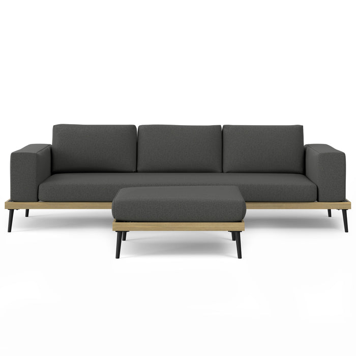 Jett - Outdoor 2 Piece Sofa / Sectional - Slate Gray