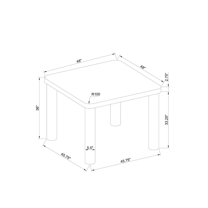 Square Frame Dining Table - Gray Global Furniture USA