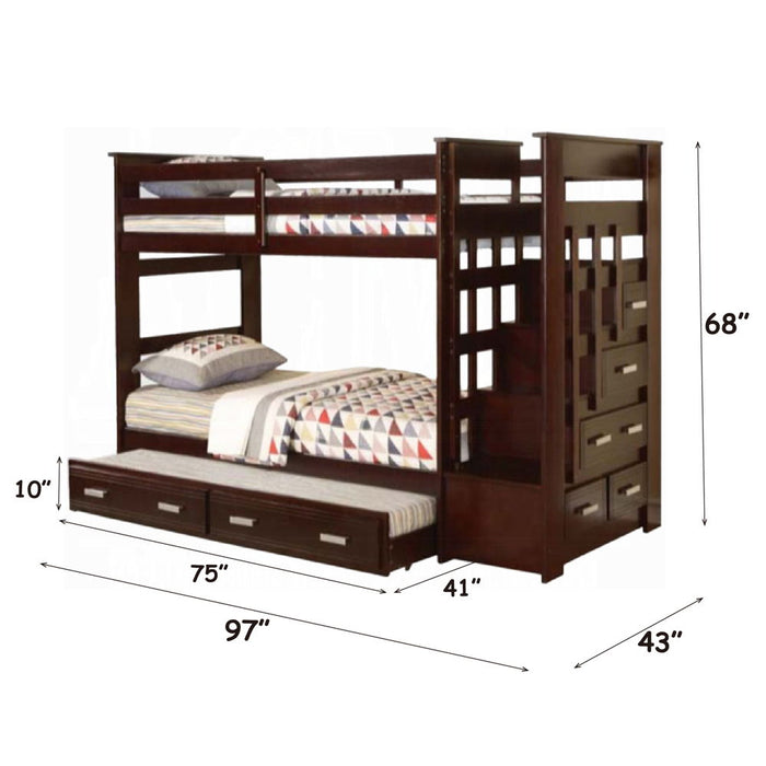 Allentown - Bunk Bed w/Storage Ladder & Trundle ACME