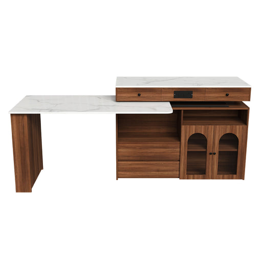 Kitchen Island With Extendable & Rotating Table Home Essentials