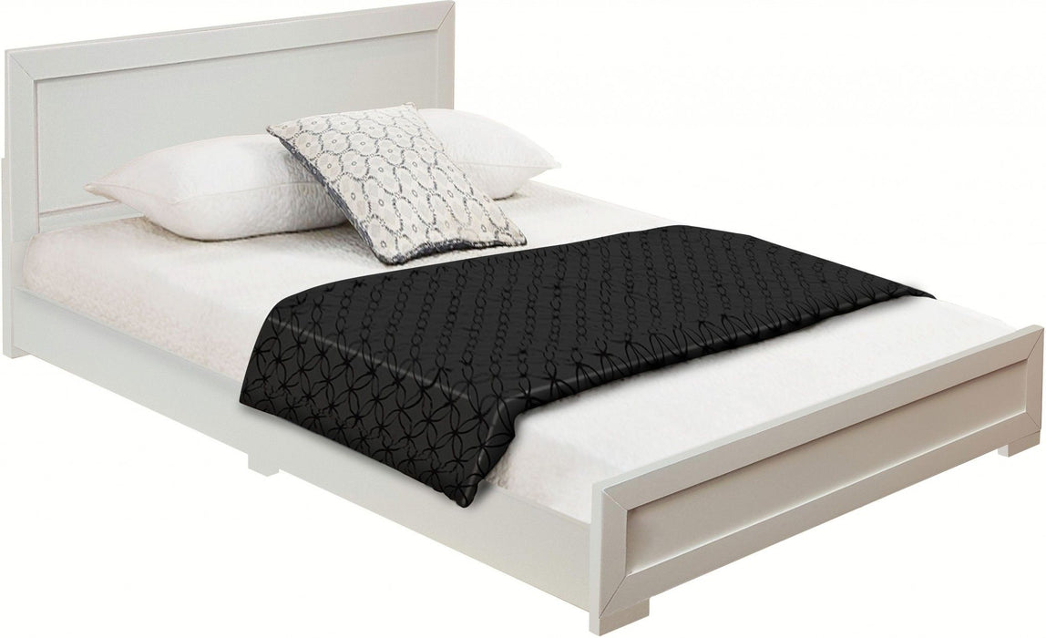 Wood Queen Platform Bed - White