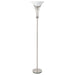 Jessa - Torchiere Floor Lamp With Soft Glass Shade - Silver Furniture Max
