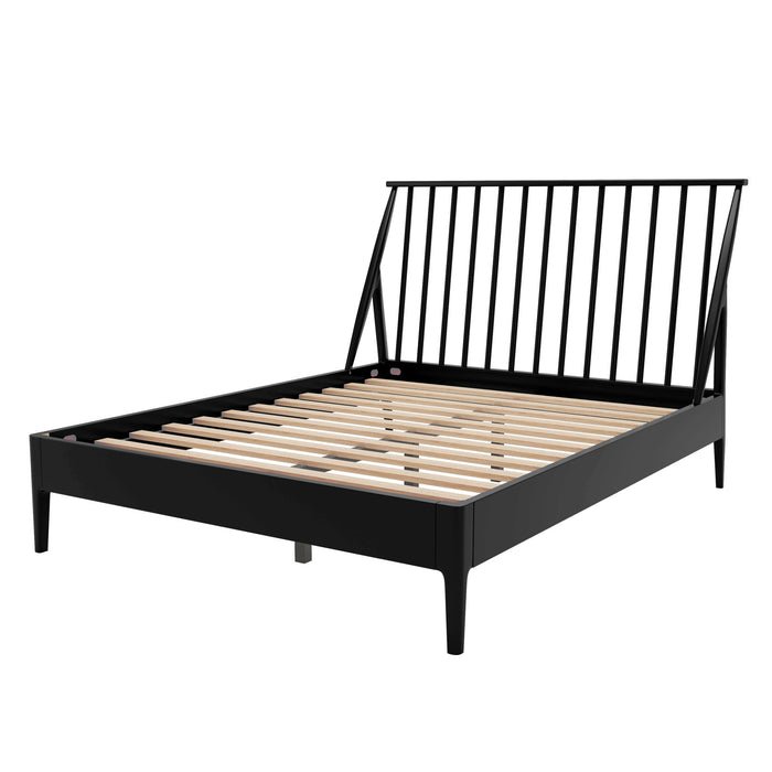 Bohemian Platform Bed With Tall Headboard Hearth and Haven