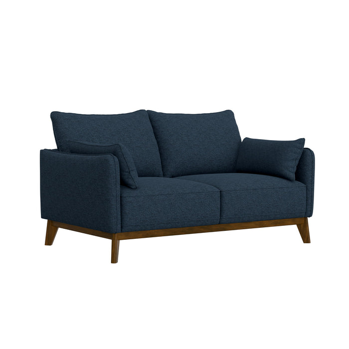 Loveseat With Flared Legs - Blue Emerald Home
