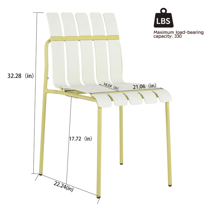 4 Piece Set Of Modern Color Block Designed Single Chairs With Long Table Home Essentials