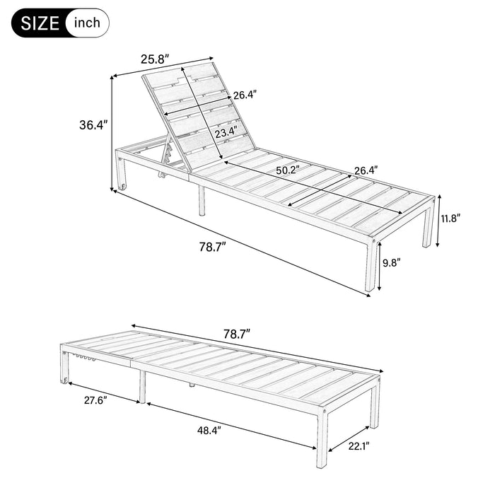 Outdoor Chaise With Adjustable Backrest Hearth and Haven