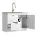Darwin - Laundry Utility Sink And Cabinet With Dual Sinks, Pull Out Faucet - White Simpli-Home