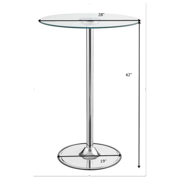 Indra - LED Bistro Table - Chrome Furniture Max