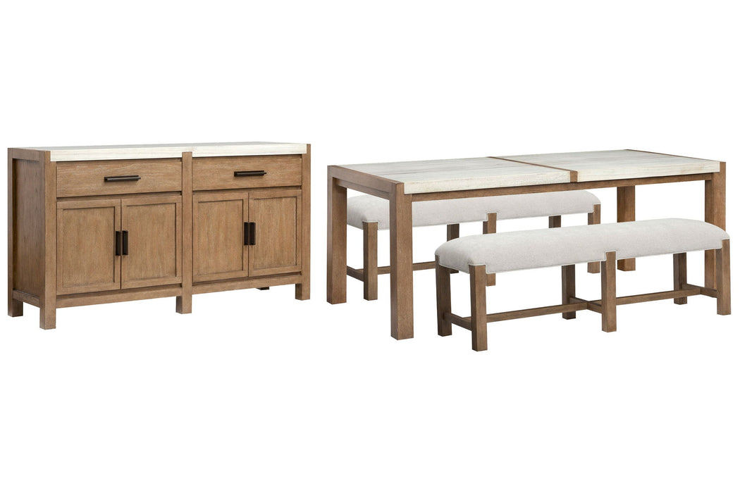 Plum Creek - 4 Piece Rectangular Dining Table Set Magnussen Furniture