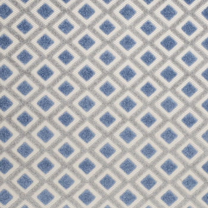 5' X 8' Geometric Indoor / Outdoor Area Rug - Blue / Gray