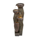 Outdoor Water Fountain, 4 Tier Cascading Bowl With Warm LED Lights For Patio - Brown / Tan Daily Nest