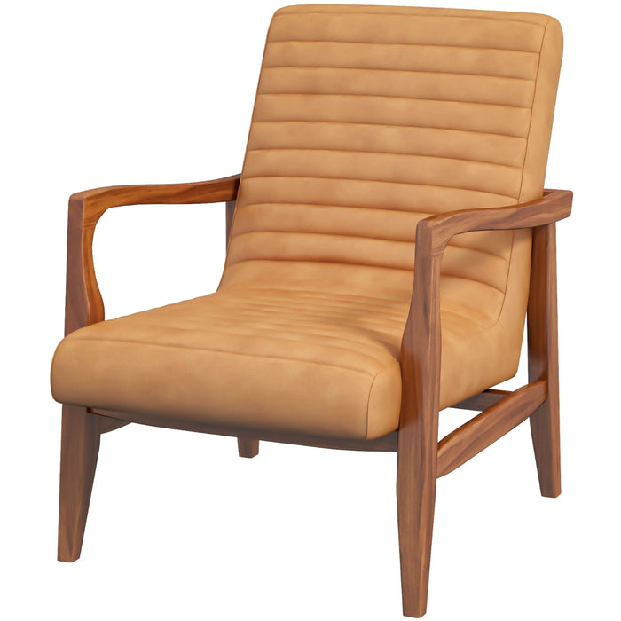 Micah Genuine Tan Leather Accent Chair
