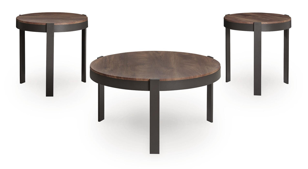 Horizon Hills - Occasional Table Set (Set of 3) - Brown / Black Signature Design by Ashley®