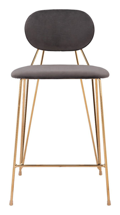 Georges - Counter Stool (Set of 2) - Gray / Gold