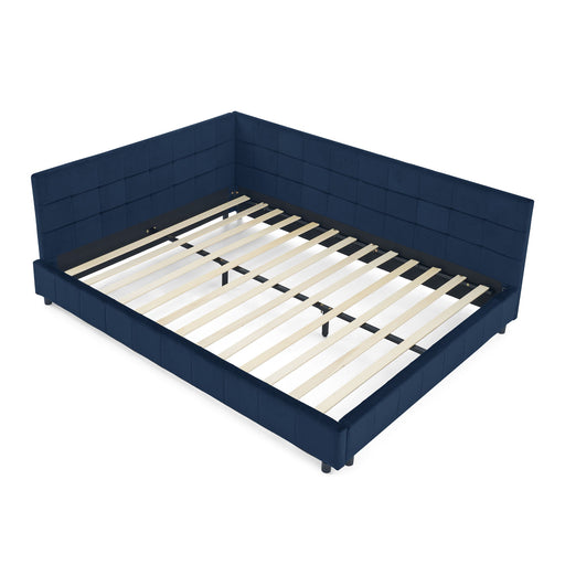 Elegant Design Storage Upholstered Tufted Bed Frame With Backrest And Armrests Home Essentials