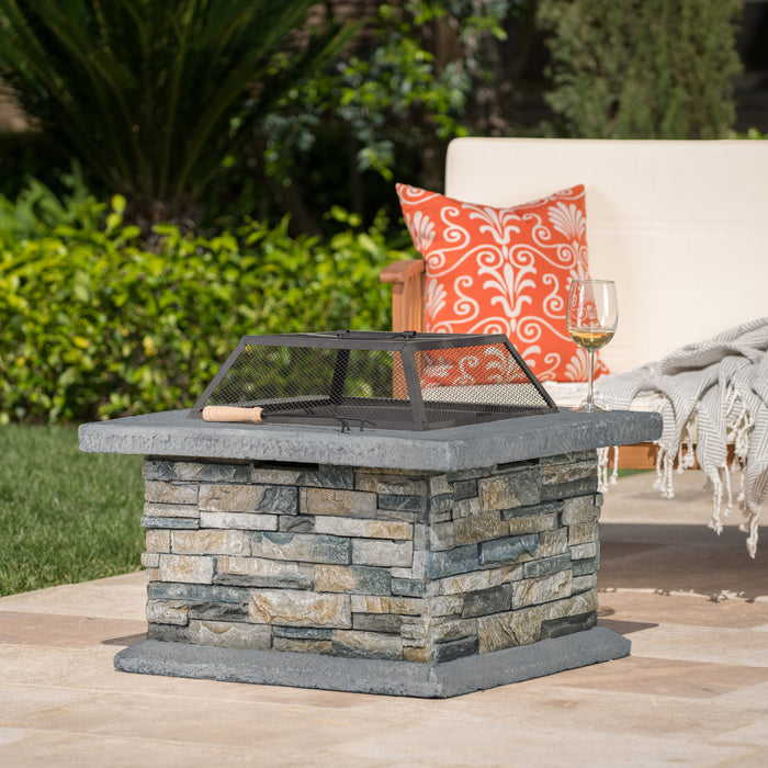 Wyoming 28” Square Fire PiT-Stone Gray