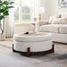Round Storage Ottoman, Footrest Stool For Living Room Home Essentials