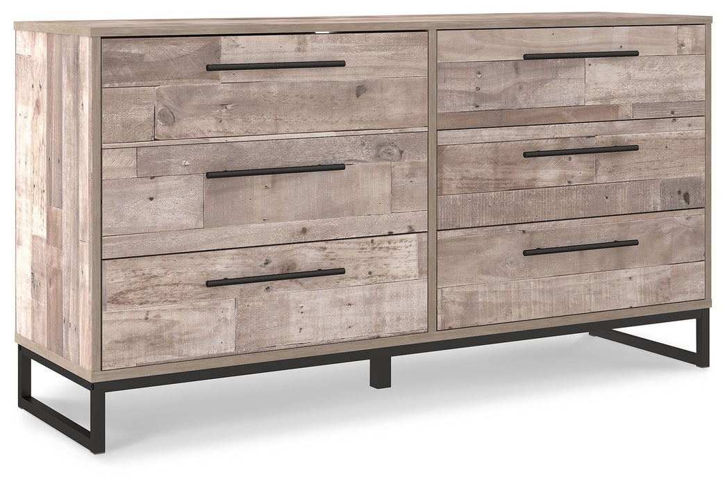 Neilsville - Six Drawer Dresser - Vinyl-Wrapped - Whitewash Signature Design by Ashley®