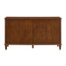 TV Stand With Carved Geometric Doors, Storage Cabinet For Living Room - Walnut Home Essentials