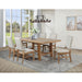 Carlos - 7 Piece Leaf Dining Set Table And Upholstered Chairs - Brown / Beige Furniture Max