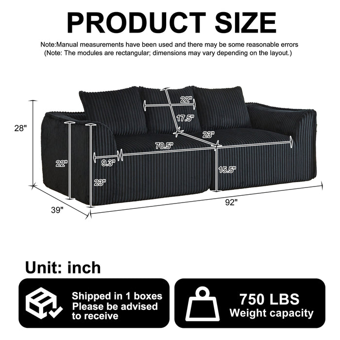 Minimalist 3 Seater Sofa With Curved Lines And Gently Sloped Backrest Home Essentials