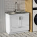 Reed - Deluxe Laundry Cabinet With Pull-Out Faucet And Stainless Steel Sink Simpli-Home