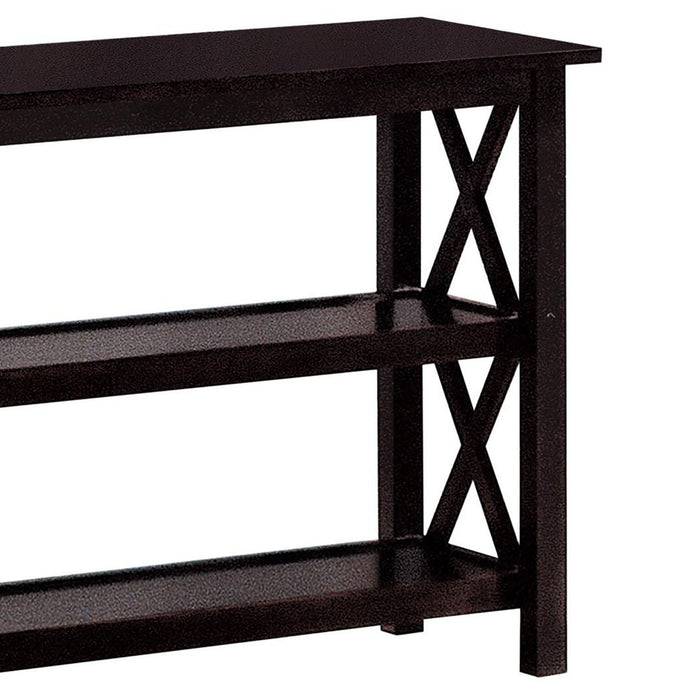 Sofa Table With Shelf - Brown Furniture Max