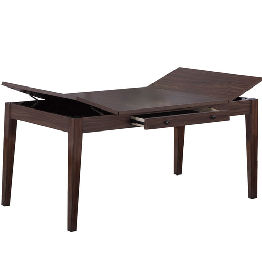 Dining Table With Built In Lift Top Storage And Drawer, Rectangular Furniture - Walnut Home Essentials