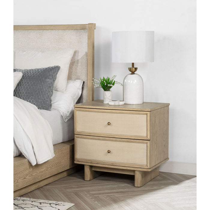 Kimpton - 2 Drawer Nightstand With USB Charging Ports - Beige Furniture Max