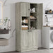 Modern Tall Storage Cabinet With Adjustable Shelves, Flip-Out Basket & Enclosed Doors Hearth and Haven