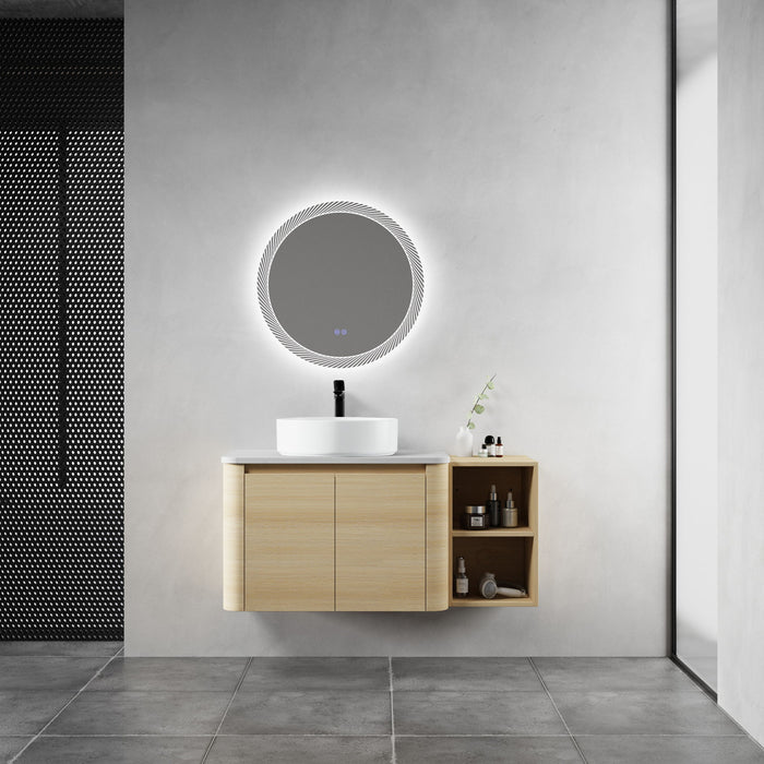 Mounted Bathroom Vanity With Art Sink, Storage Shelves, Soft Close Door Home Essentials