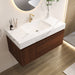 Floating Bathroom Vanity & Basin 1 Soft Close Drawer + 1 Cabinet, Wall Mounted - Walnut / White Home Essentials