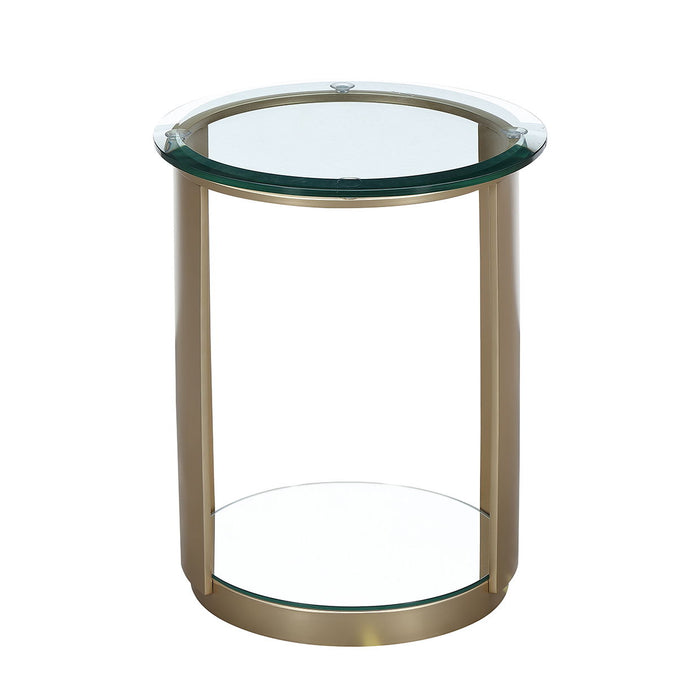 Houston - Round Chairside Table - Brushed Gold