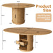 Extendable Oval Dining Table With 2 Tier Storage - Oak Home Essentials