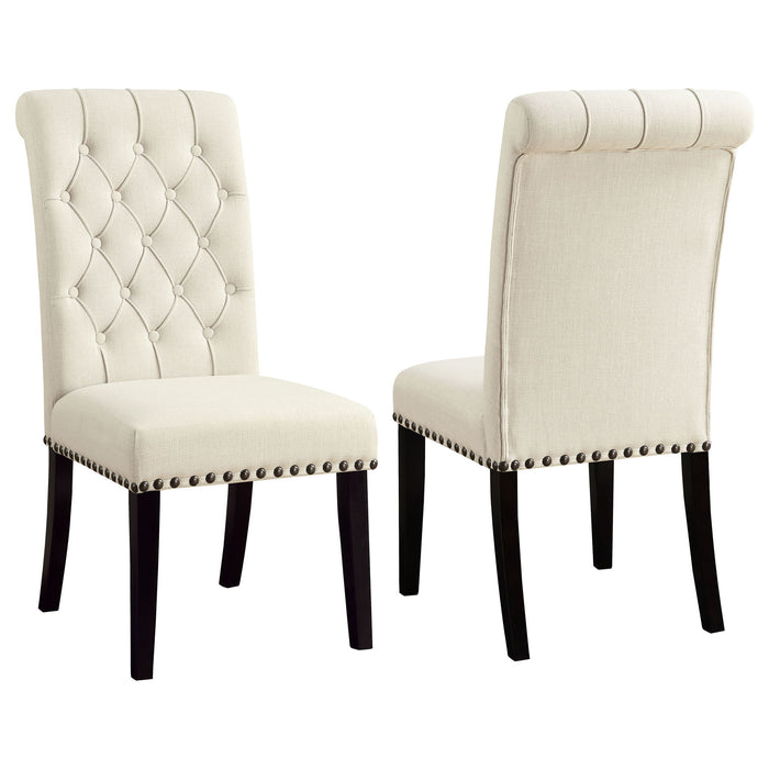 Button Tufted Side Chairs (Set of 2) - Beige Furniture Max