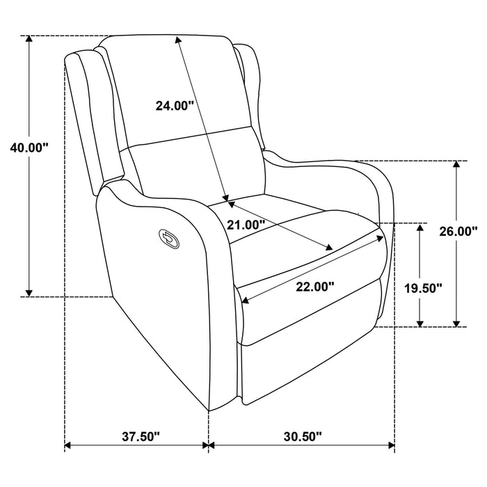 Cortland - Upholstered English Arm Recliner Chair Comfort Enhancing Lounge Chair - Ivory Furniture Max