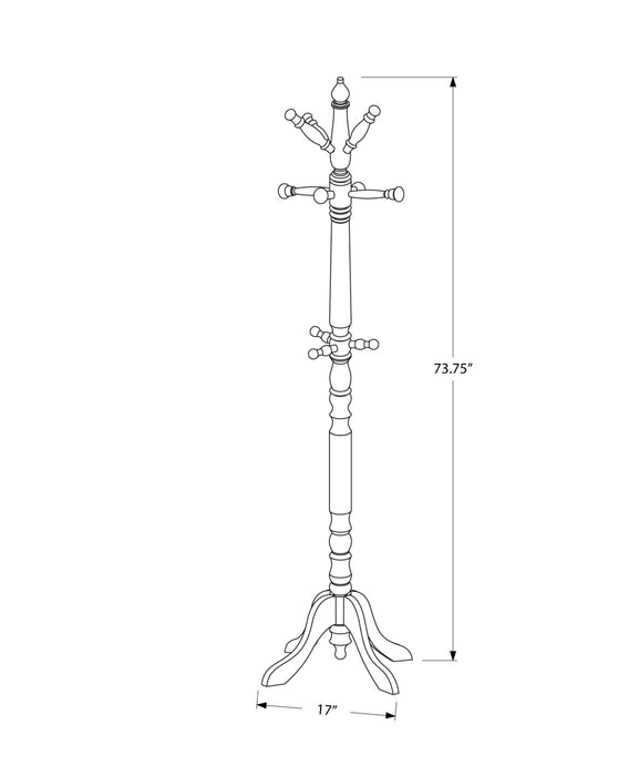 Solid Wood Coat Rack With Triple Tiered Coat Stand - White