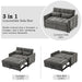 Loveseat Sofa Pull-Out Bed With Adjustable Backrest, 3 USB Ports And 2 Lumbar Pillows For Living Room Hearth and Haven