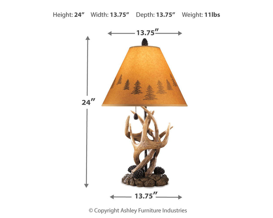 Derek - Poly Table Lamp (Set of 2) - Brown Signature Design by Ashley®