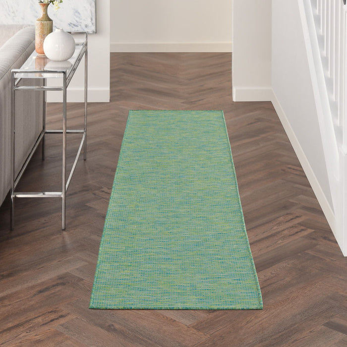 8' Power Loom Runner Rug - Blue