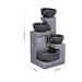 4 Tier Cascading Water Fountain With Warm LED Lights, Quiet Pump For Patio - Gray Daily Nest